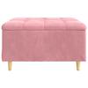 Storage Ottoman with Cushion Pink 80 x 80 x 45 cm Velvet