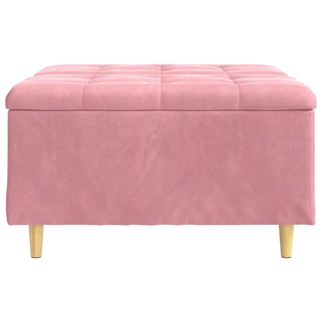 Storage Ottoman with Cushion Pink 80 x 80 x 45 cm Velvet