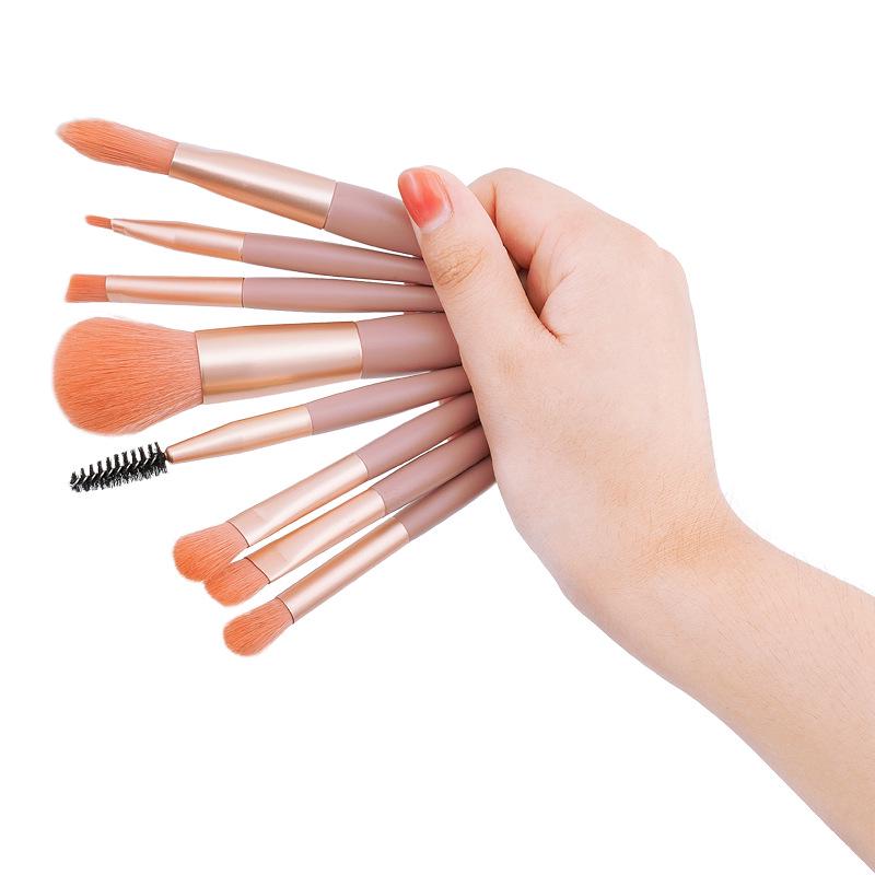 Набор мини-кистей для макияжа из 8 предметов: Тени для век, консилер, пудра, портативные косметические инструменты с мягкой щетиной