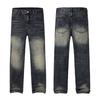 American Retro Blue and Black Washing Jeans Men's High Street Loose Straight Wide-leg Trousers