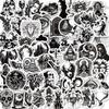 50 Black And White Personalized Gothic Stickers Skull Cool Fashion Horror Series Waterproof Stickers