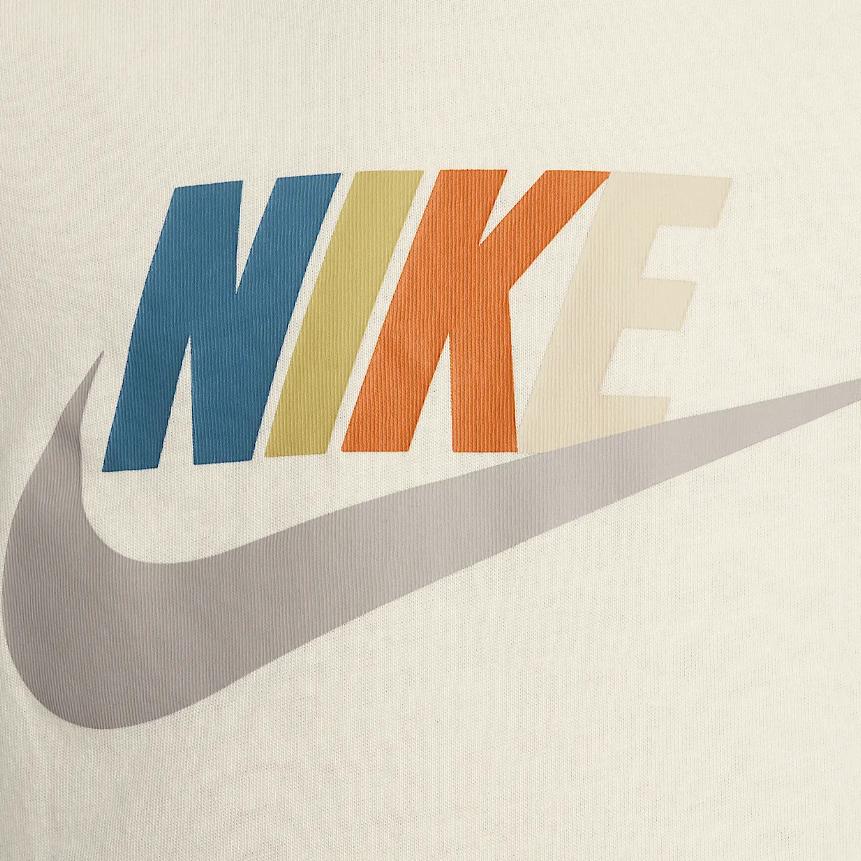 Nike Спортивная одежда Дышащая Удобная Пуловер с круглым вырезом Футболка с коротким рукавом Детские топы Цвет кокосового молока FZ5178-113
