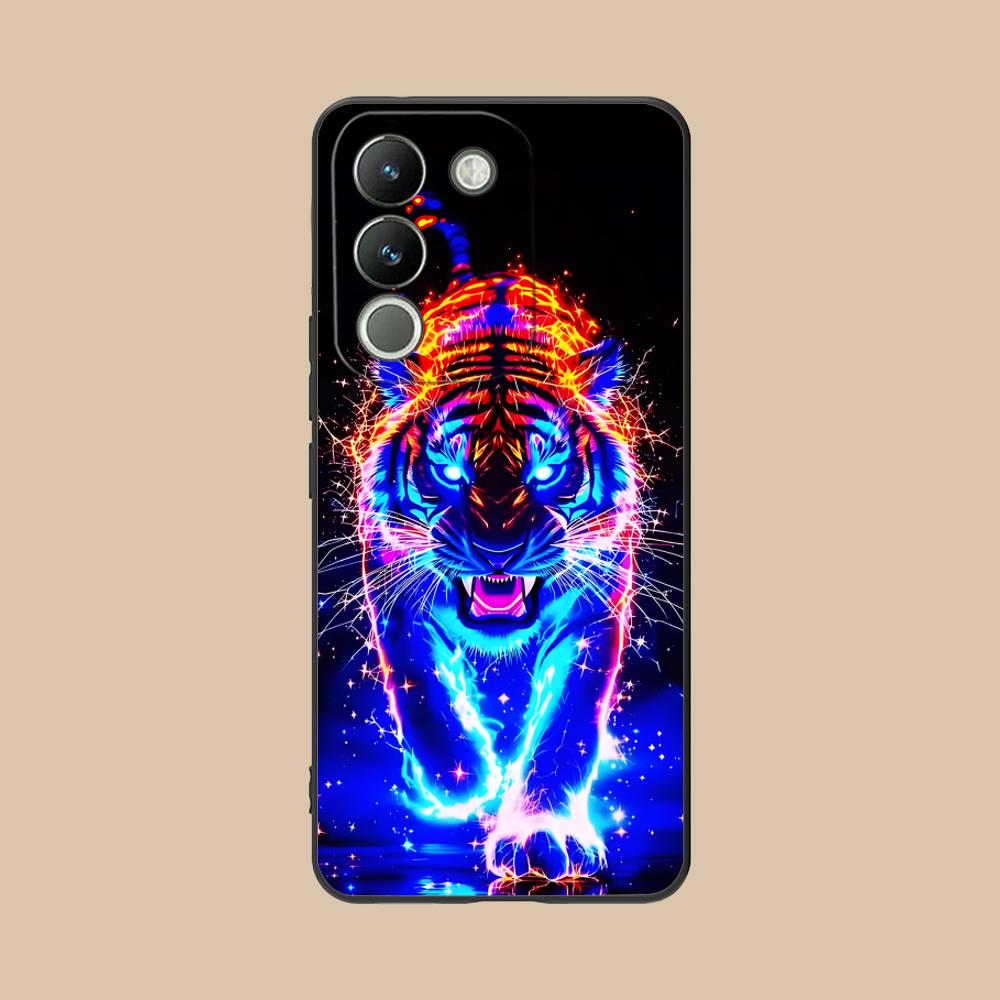 Неоновый чехол для мобильного телефона с тигром для VIVO V60 V50 V40 V30 V29 V27 V25 V23 Pro Lite 5G Цветной печатный чехол Чехол для смартфона