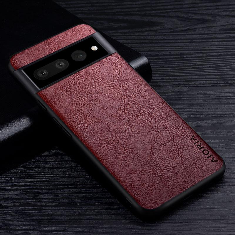 Кожаный чехол для Google Pixel 7 6 Pro Бизнес-стиль Премиум Ретро Узор личи Защитная задняя крышка для Pixel 7A 6A Чехол