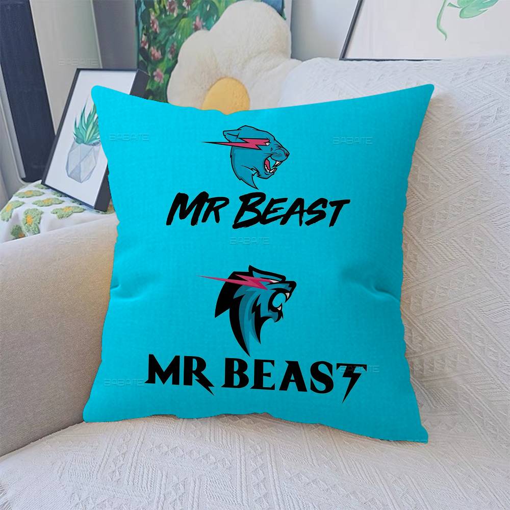 Игровой блогер MrBeast Наволочки Мультяшные Декоративные для Дивана Дома Двусторонние Короткий Плюш Милые Наволочки