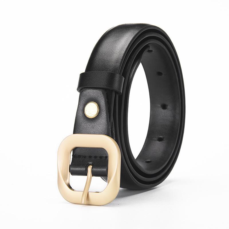 Шикарный пояс из искусственной кожи с серебряной пряжкой-булавкой из сплава для моды и повседневного использования