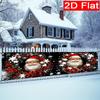 Santa Claus Porch Banner, Winter Holiday Christmas New Year Party Design, Polyester Outdoor Garden Porch Fence Wall Decoration