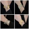 Leaf Cuff Bangles Gold Silver Exaggerated Bracelet Unique Wide Open Bangle  Women