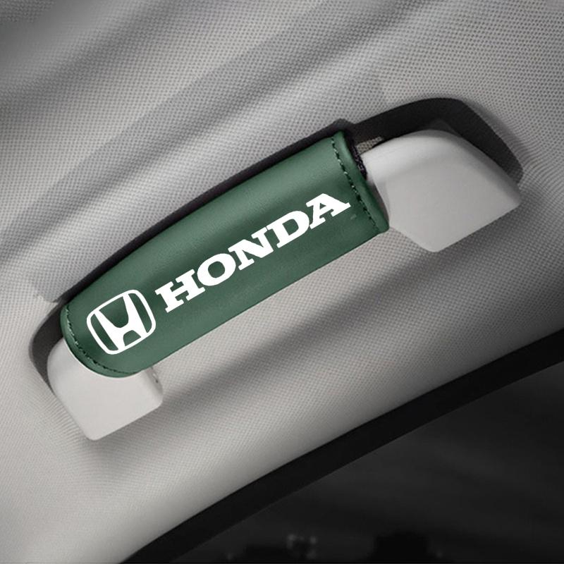 2 шт. Кожаные перчатки для защиты ручки потолка автомобиля, тянущие перчатки, Автоаксессуары для Honda Mugen Power Civic Accords CRV Hrv Jazz CBR VTEC VFR CN8