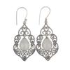 Rainbow Moonstone Gemstone 925 Sterling Silver Jewelry Handmade Earrings 2.33" CE-10-19