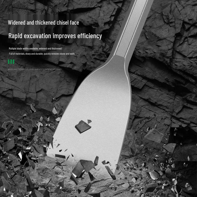Набор электрических ударных сверл: Квадратный/Круглый/Шестигранный хвостовик, Ультратонкое плоское/остроконечное долото, Лопатка, Головка долота для резки стен со шлицем.