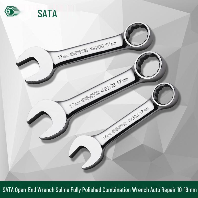 Набор комбинированных рожково-накидных ключей Torx SATA, полностью полированный, с короткой ручкой (49201-49210)