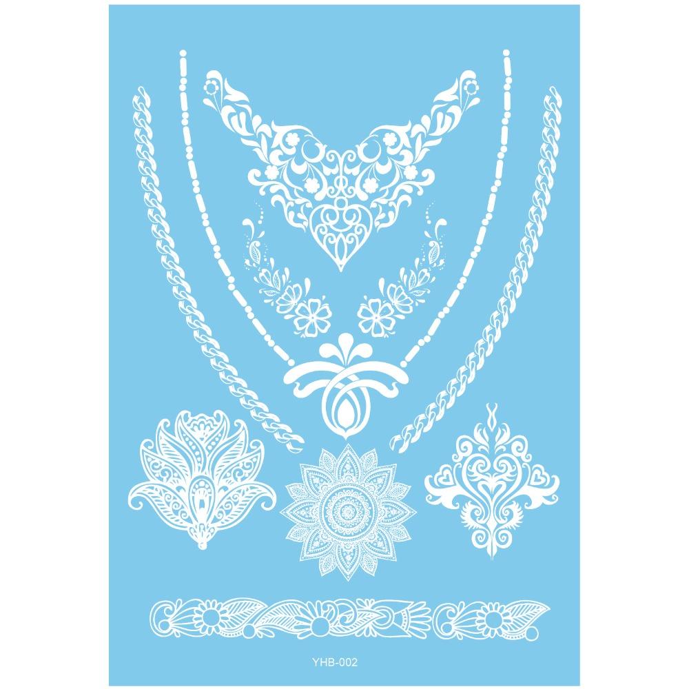 Waterproof White Tattoo Stickers Lace Flower Long-lasting Butterfly Tattoo Stickers Ethnic Style Temporary Tattoo Stickers