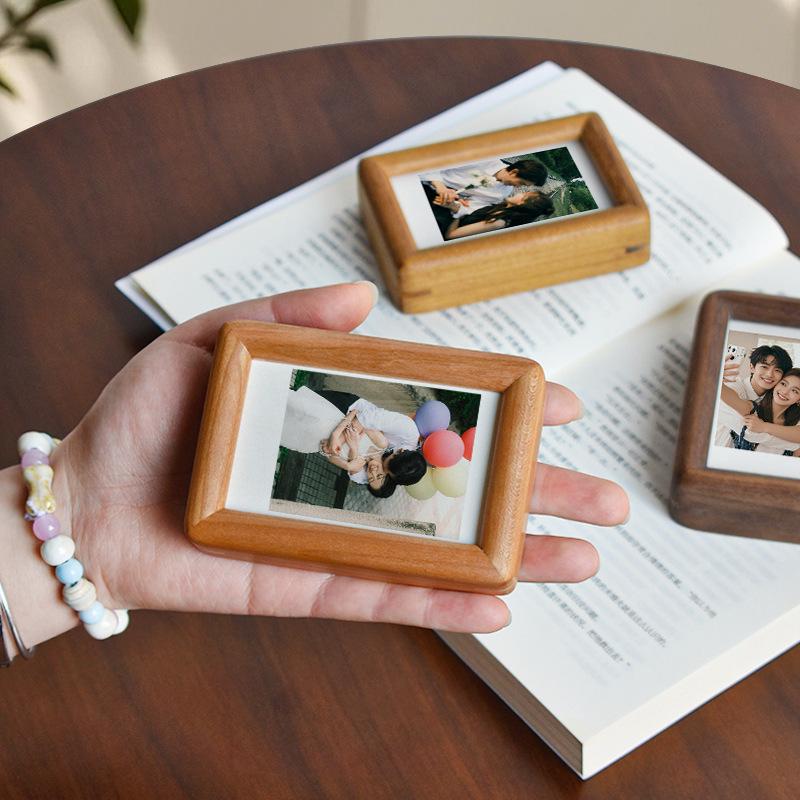 Магнитная Мини-фоторамка из массива дерева, 3 дюйма, для снимков Polaroid