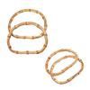 UOPR Set of 4 Bamboo Bag Replacement Handles for Drawstring and DIY Natural Color D-Shaped Handles, Smooth, Japanese-Style Bags, Handbags, Crafts,