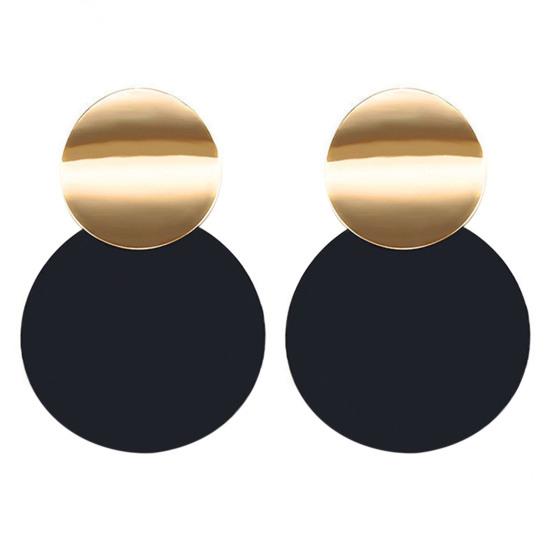 1 пара сережек-гвоздиков с геометрическим рисунком, блестящий металл, маленький, большой, круглый лист, изящный, минималистичный, гипоаллергенный