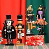 Halloween Nutcracker Party Wooden Skeleton Pumpkin Witch Black Cat Nutcracker Figures Decor for Holiday Tables Desktop Fireplace
