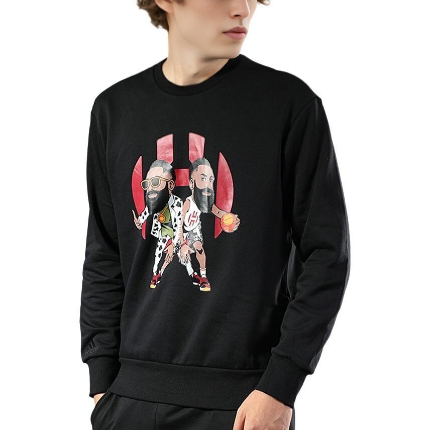 Adidas Sweatshirts Men's Black Crew Neck Moderate Regular FK6470