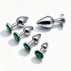 5 Size Green butt plug Metal anal plug Jewelry base beginner to expert G-point massage dildos adult women toys adult men toys