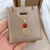 Geometric Vintage Red Enamel Zircon Square Necklace Stud Earrings for Women Y2K Stainless Steel Chain Jewelry Set Gifts