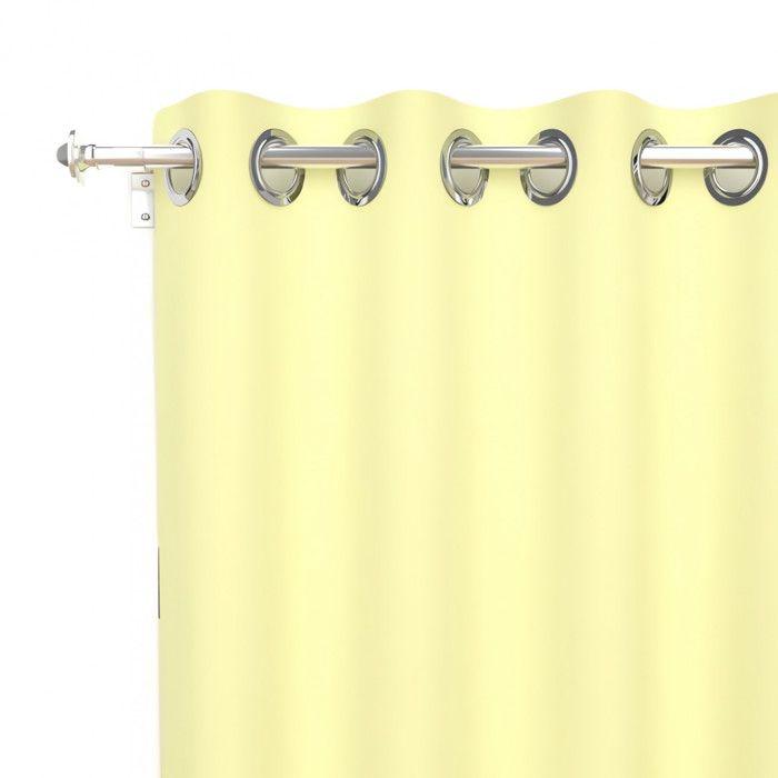 Rideau uni à oeillets infroissable 135X180 cm ALIX vert citron, par Soleil d'ocre