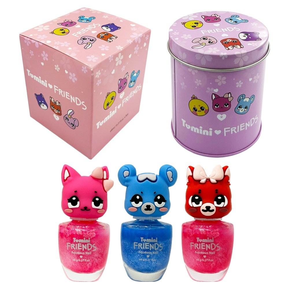Набор лаков для ногтей на водной основе Toomini Friends 3 шт. + Набор в жестяной коробке A Twinkle 1 Набор