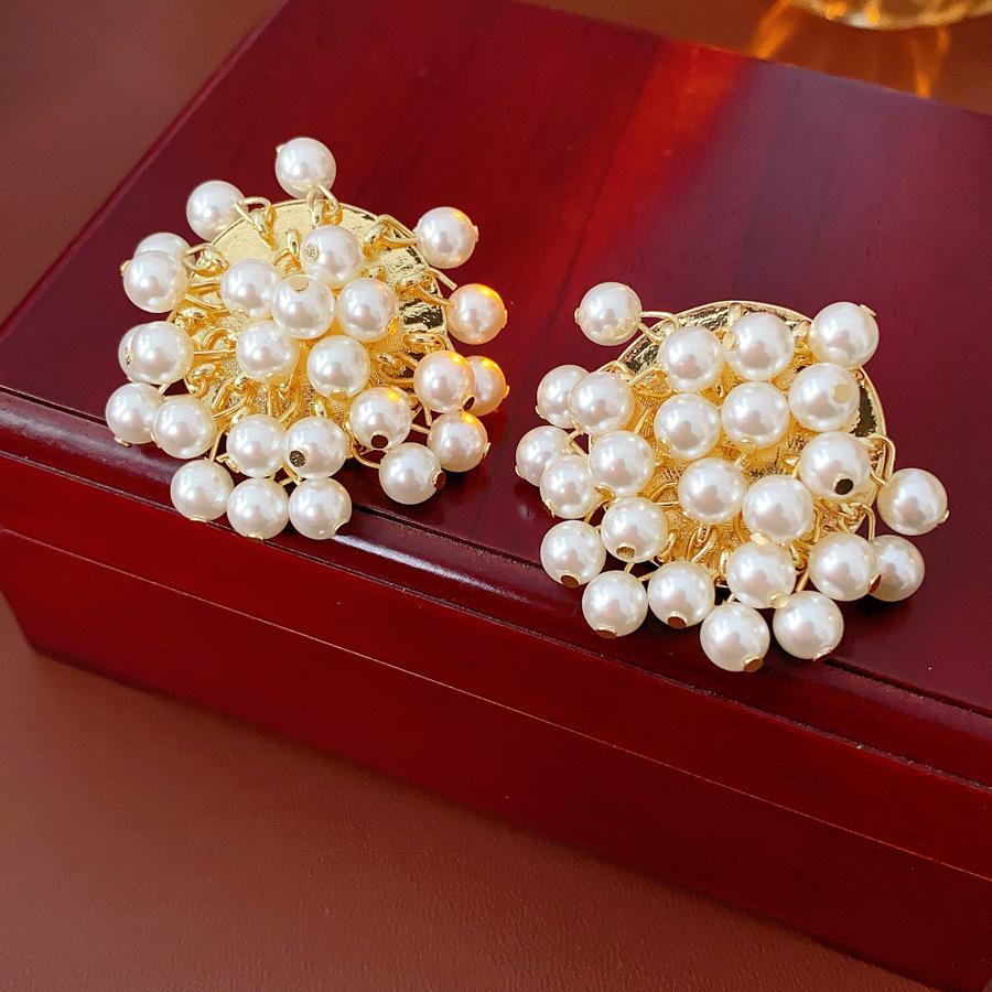 Серьги-кисточки из циркона и жемчуга «Серебряная игла» - Элегантный ретро-дизайн для женщин