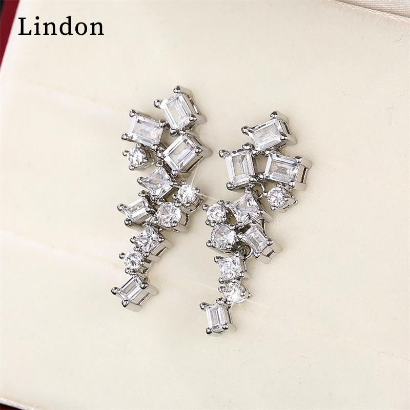 Lindon модные серьги-капли из медного сплава с цирконом для женщин, подарки на свадьбу