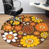1pc Flower Pattern Office Round Area Rug, Indoor Mat Suitable For Office, Under Office Chairs Bedroom Living Room Home Decor, Room Deco