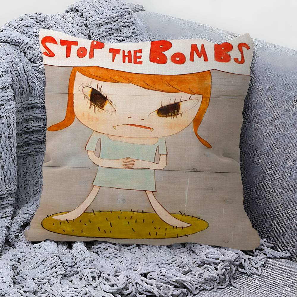 YYoshitomo Nara Pillow Gift Home Office Decoration Bedroom Sofa Car Cushion Cover case x