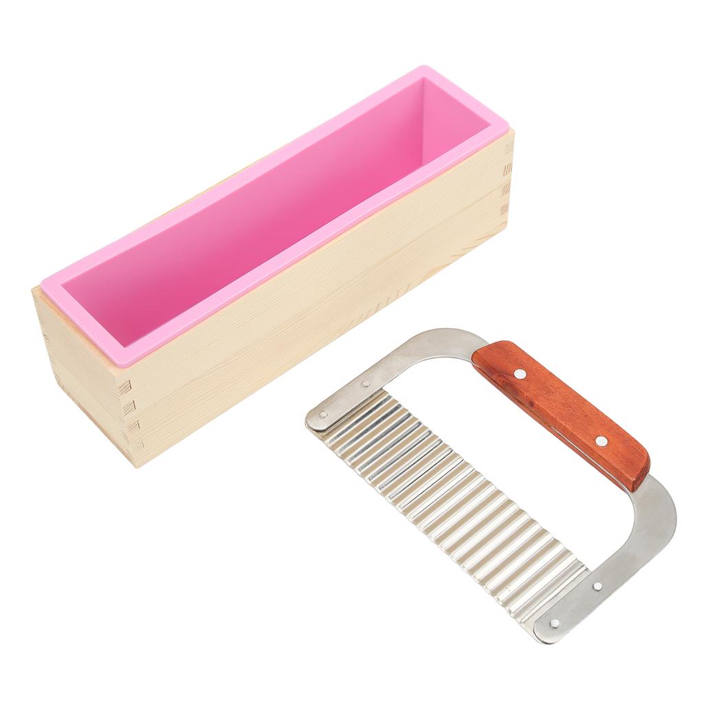 Деревянная форма для мыла в виде буханки с 1 силиконовой формой 1 шт. Волнообразный резак для мыла