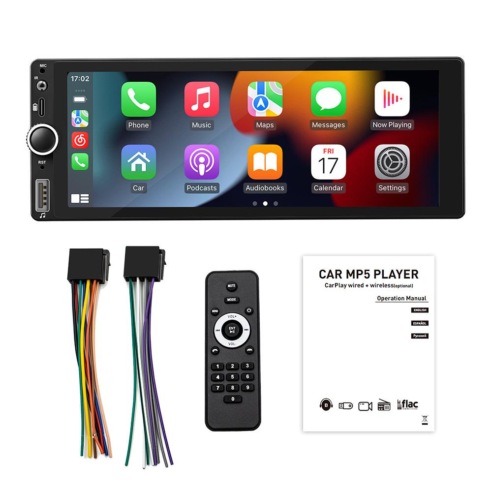 IPS 6.9 Inch 1Din Wireless or Wired Carplay Android Auto Car Radio Multimedia MP5 Player 1 Din DVD Bluetooth Stereo USB Charging