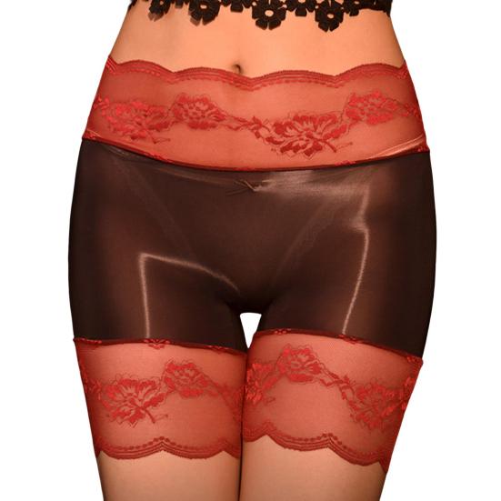 Женские трусы бесшовные глянцевые кружевные с высокой талией облегающие высокоэластичные защитные трусы с цветочной вышивкой повседневное нижнее белье
