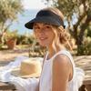 Wide Brim Summer Visors Hat Anti-UV Empty Top Hat Foldable Sun Hat  for Travel Outdoor Beach