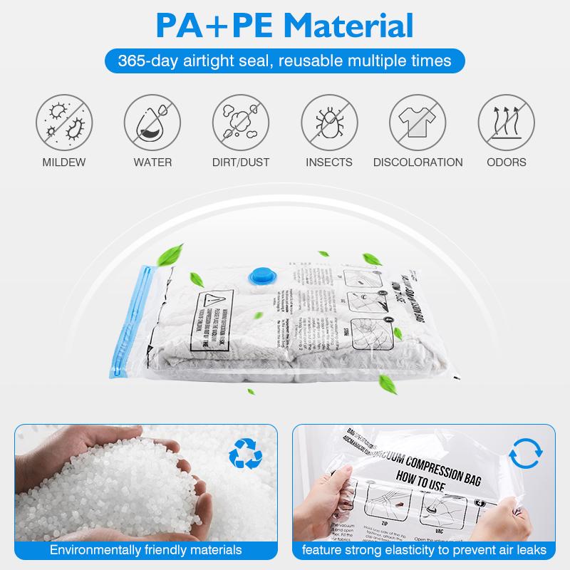 Вакуумные пакеты для хранения 8-18 шт., экономящие место сумки, дорожные перезаряжаемые воздушные насосы, различные герметичные насосы для компрессионной одежды, одеяла, багажа