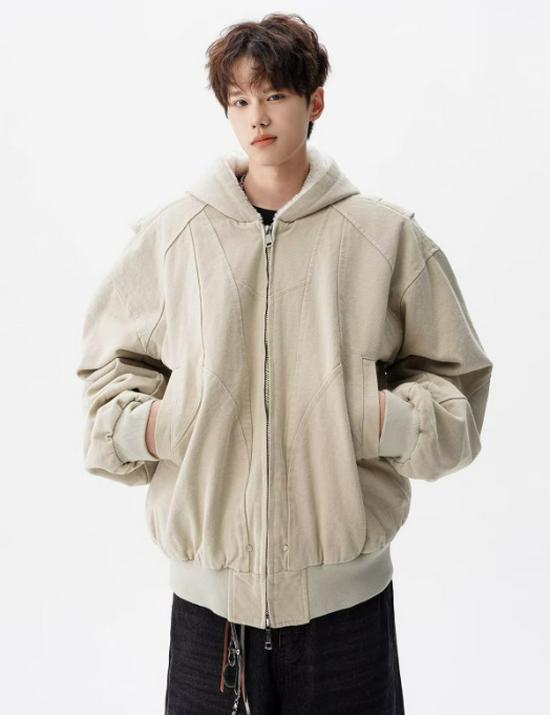 Мужская зимняя рабочая куртка Zuo Shan из плотного стираного велюра, утепленная