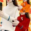 Spring Autumn Pullovers Women Stylish Patchwork Thin Ulzzang Ladies Turtleneck Sweaters Knit Simple Classy Basic Design Popular