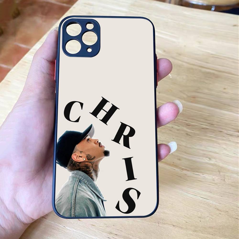 Чехол для телефона C-Chris Brown 11 с матовым покрытием для iPhone 16 15 14 11 12 13 Mini Pro Max X XR XS ударопрочный