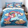 Cute Flying Unicorn Bedding Set Bedding Duvet Cover Set Duvet Cover Pillowcases (1 * Duvet Cover 2 * Pillowcases, without duvet insert)