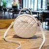 Fashion Lingge Crossbody Small Round Bag New Hand Bag Women's Korean Fashion Niche Single Shoulder Messenger Bag Tote Women