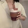Корейская стеклянная бутылка для воды ins Портальная стеклянная чашка с крышкой и соломинкой для кофе, молока, чая, сока, защита от ожогов, школьная бутылка для напитков, подарок