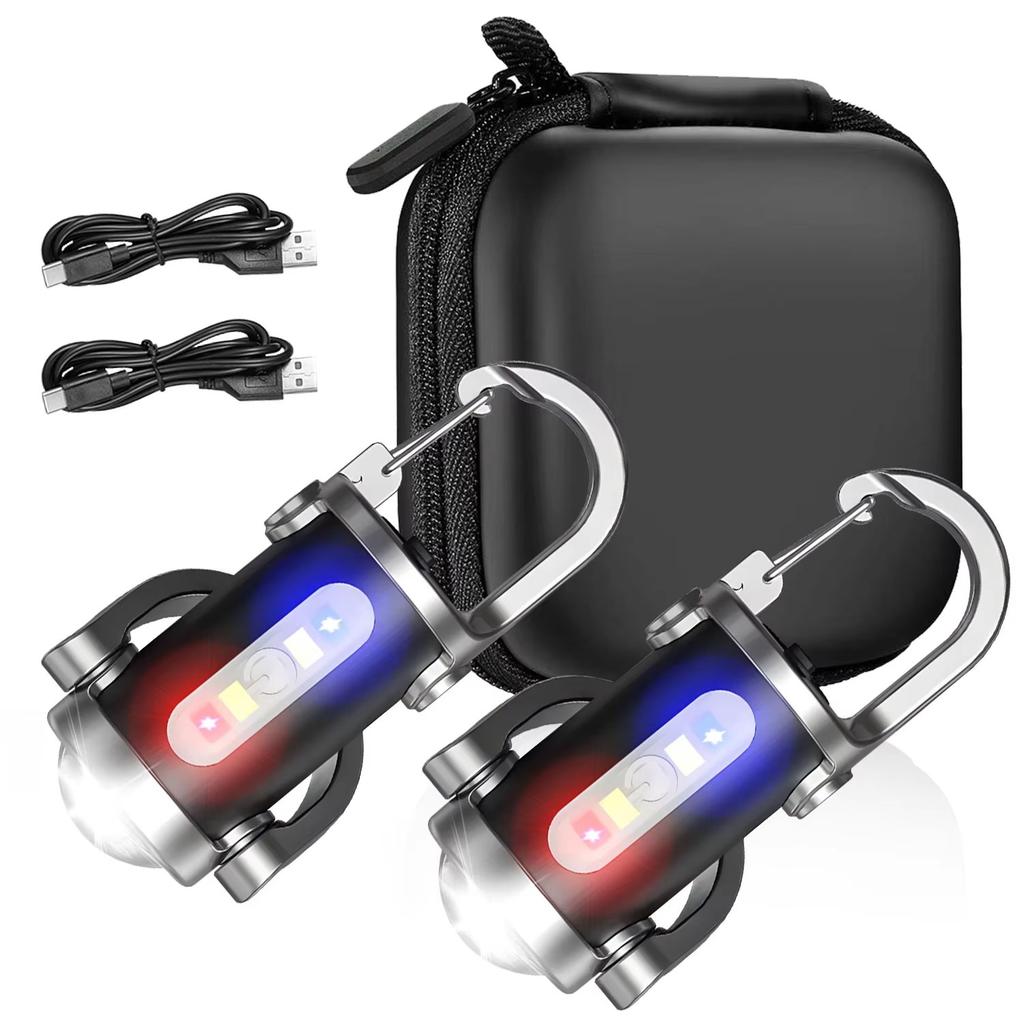 Мощный мини COB светодиодный фонарик-брелок, перезаряжаемый через USB, подвесной рабочий свет, водонепроницаемый брелок, кемпинг, прогулки, карманный фонарик