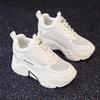 Women's 8CM Lift White Mesh Sneakers - Breathable, Thick-Soled, All-Season Dad Shoes