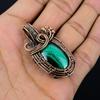 Malachite Pendant, 999 Copper Wire Wrapped Pendant Jewelry. Gift For Women Handmade Pendant Gemstone Jewelry