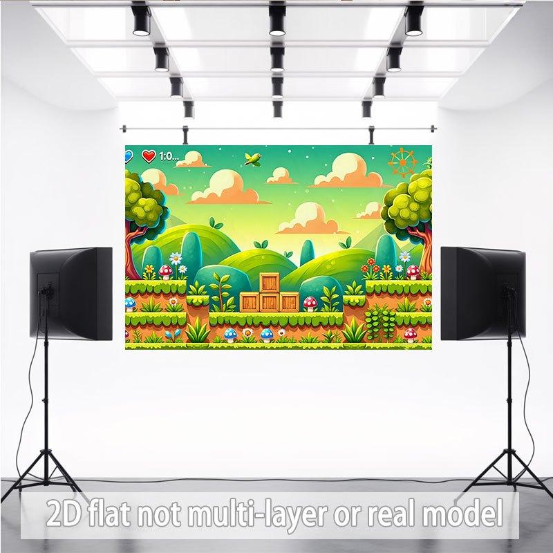 2D Plane - 2D Plane - A 1-piece 2D plane banner with a vibrant image, inspired by games