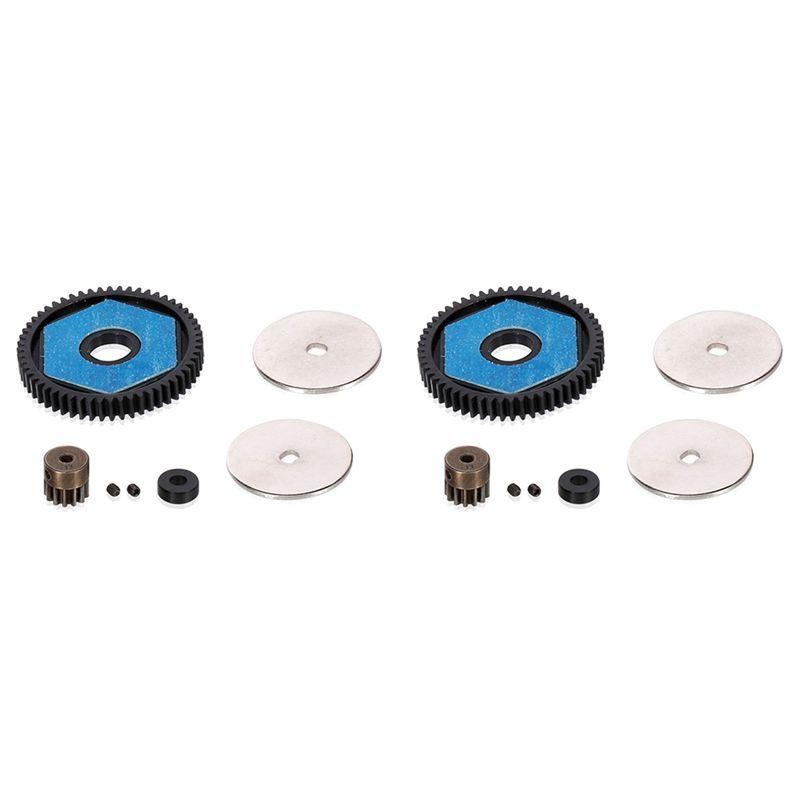 2X 56T Spur Gear 13T Motor Gear Gearbox Transmission Gears Set For 1/10 RC Crawler Car Axial SCX10 SCX10 II-AT64