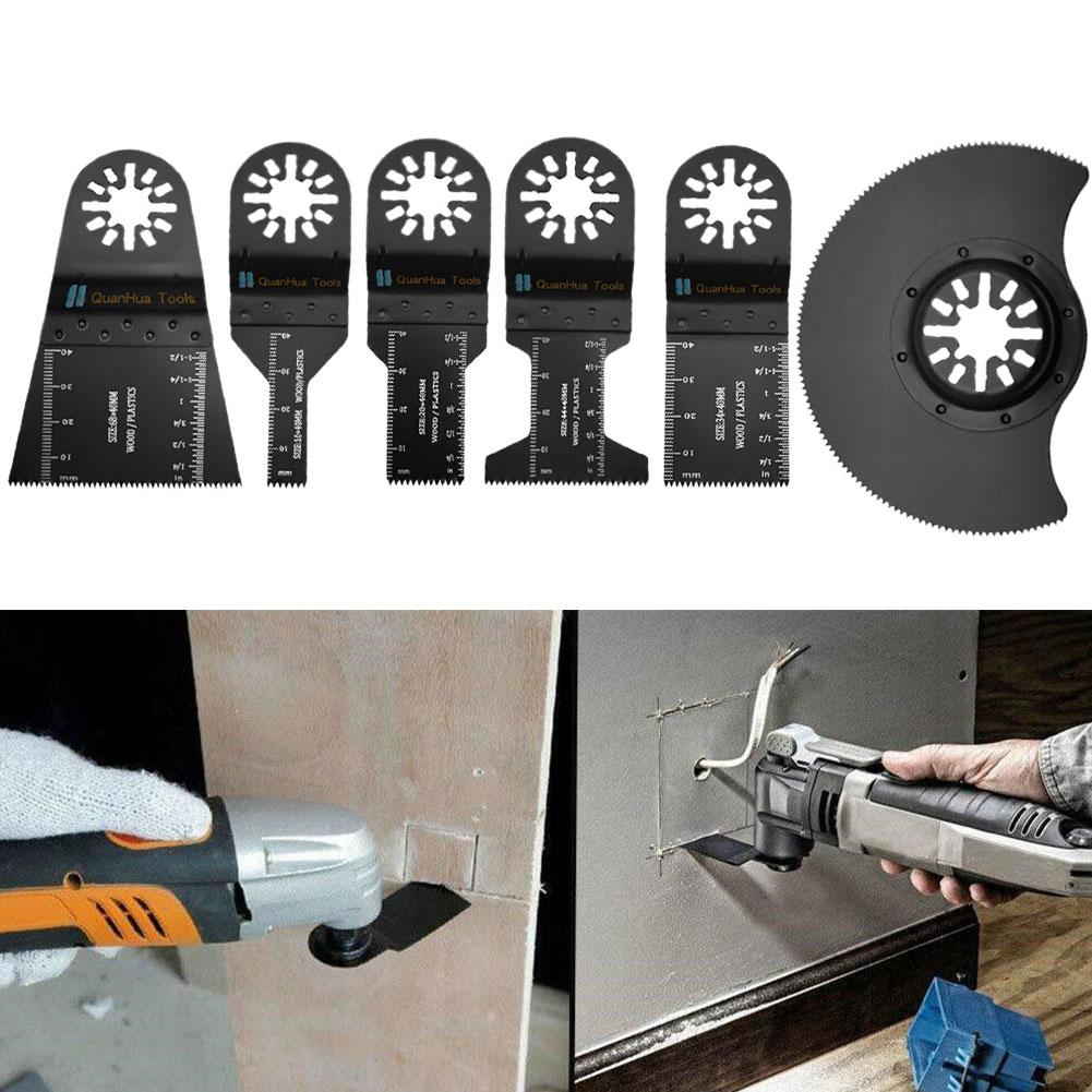 5PCS Carbide Tooth Oscillating Saw Blade Professional Cutting For Metal, Steel Nails & Screws Multitool Oscillating Tool Access