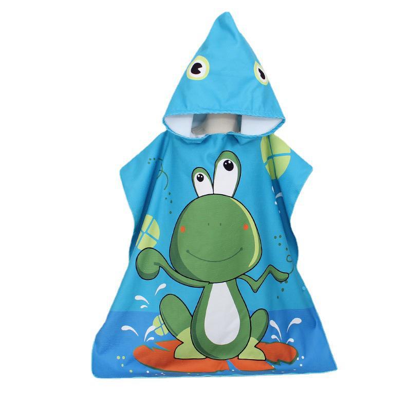 Детское полотенце-накидка из микрофибры с рисунком - большое, впитывающее и милое
