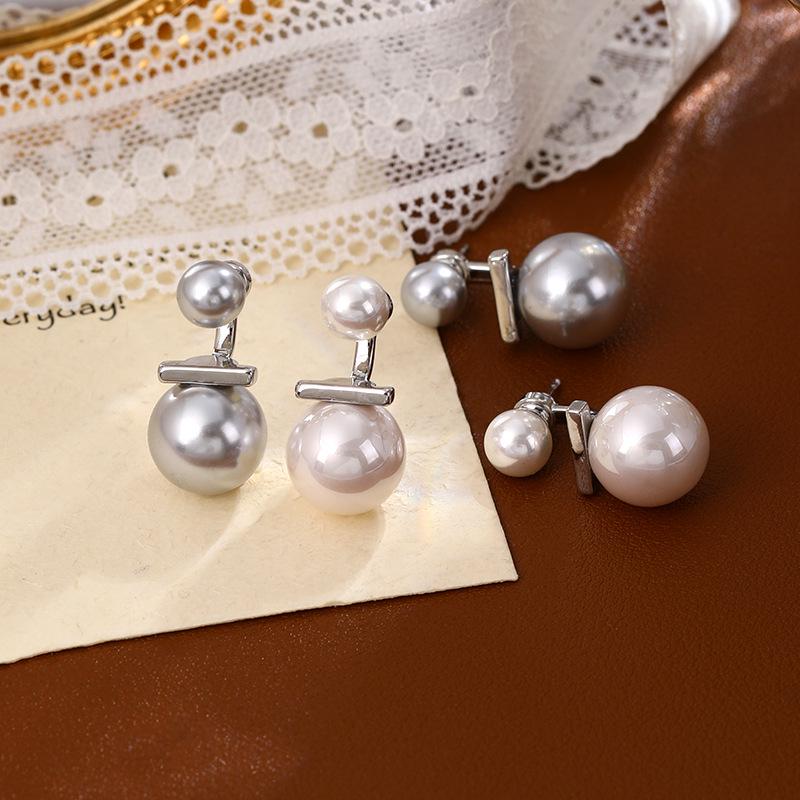 Элегантные серьги с жемчужным темпераментом: Минималистичный легкий роскошный французский дизайн Silver Needle для женщин