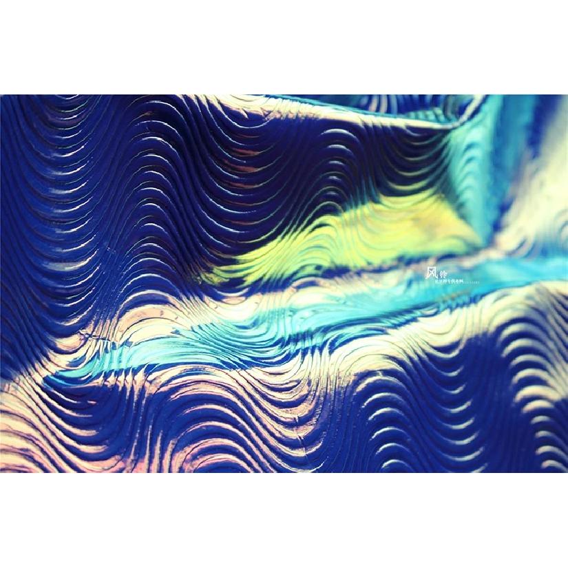 Leather Fabric Colorful Blue Milling Machine Pattern Laser Stage Background Clothing Design Diy Sewing By The Meter